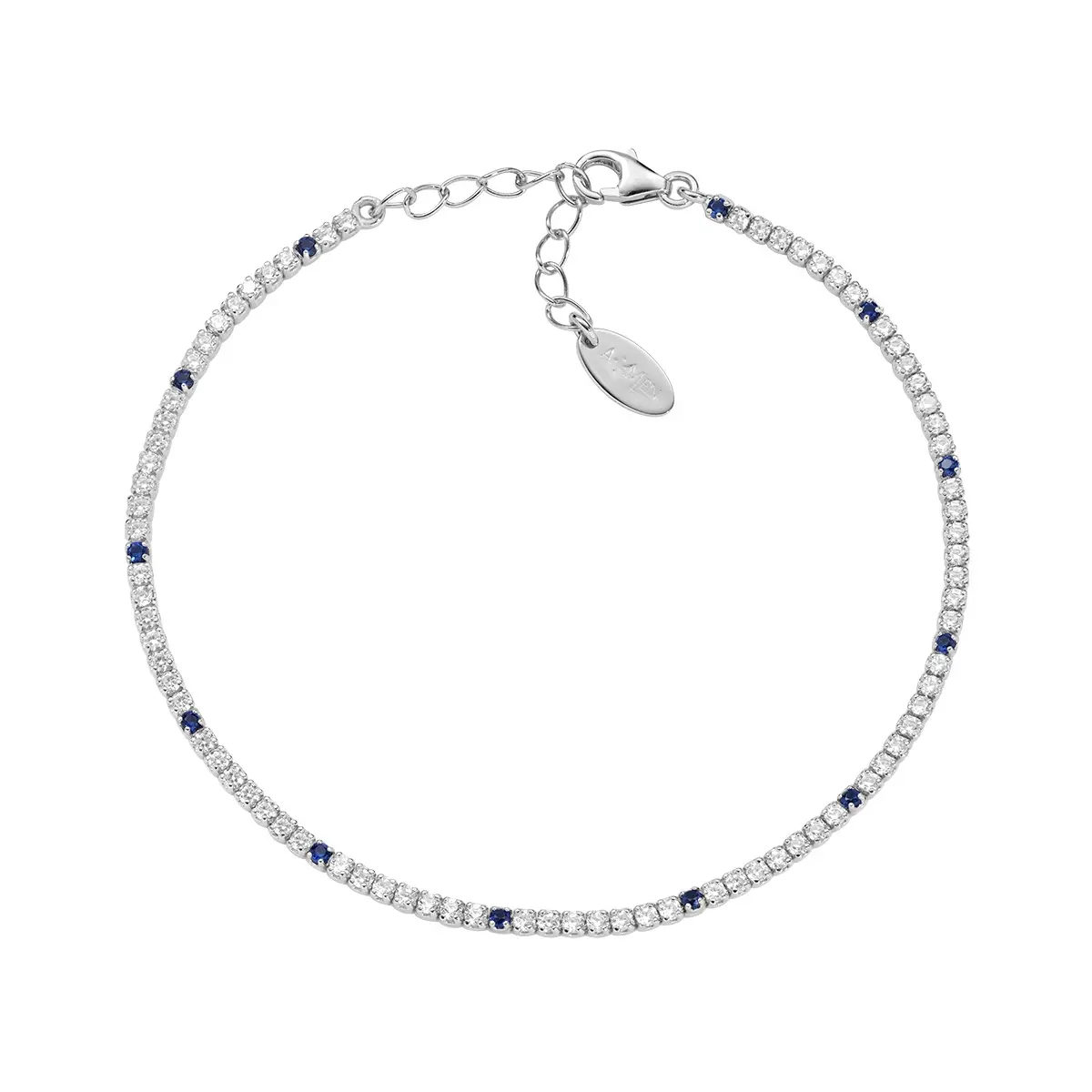 Bracciale Amen Tennis Mania con Zirconi Blu e Bianchi - BT1B7BBL17